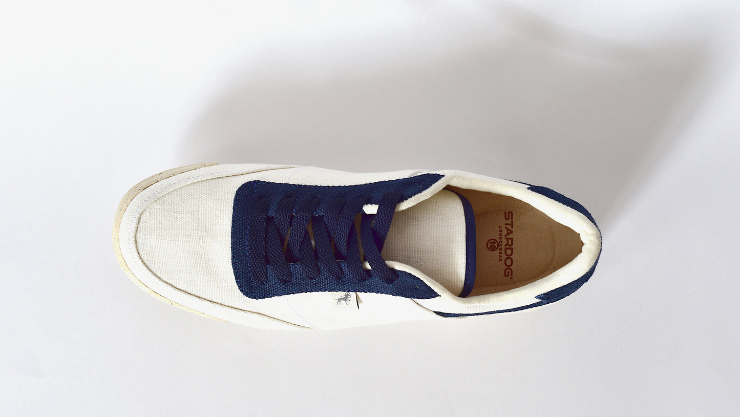 Men's Expedition Organic Hemp Canvas Lace-Up Sneaker White/Dark Blue