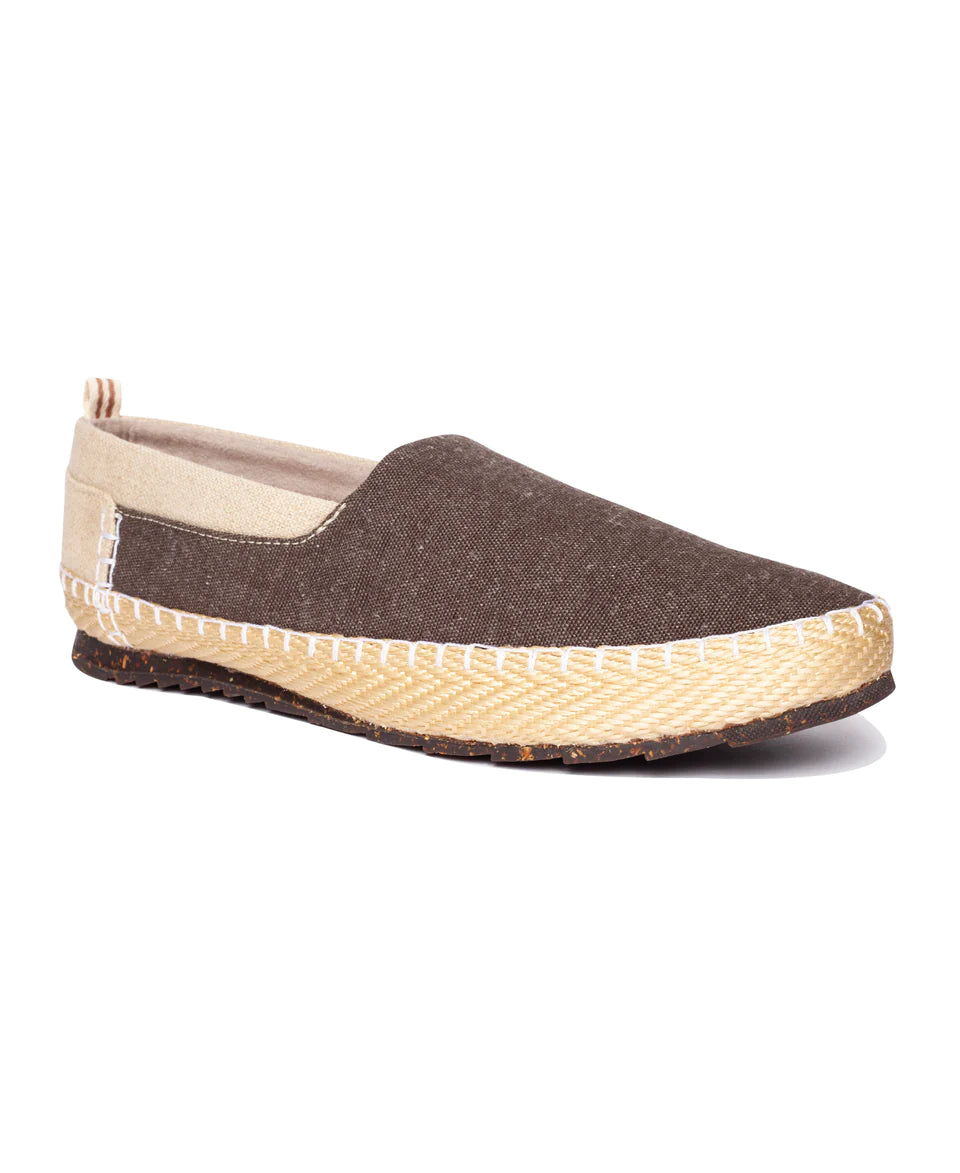 Men's Startonic Slip-On Organic Hemp Canvas Espadrille-Inspired Shoes Brown