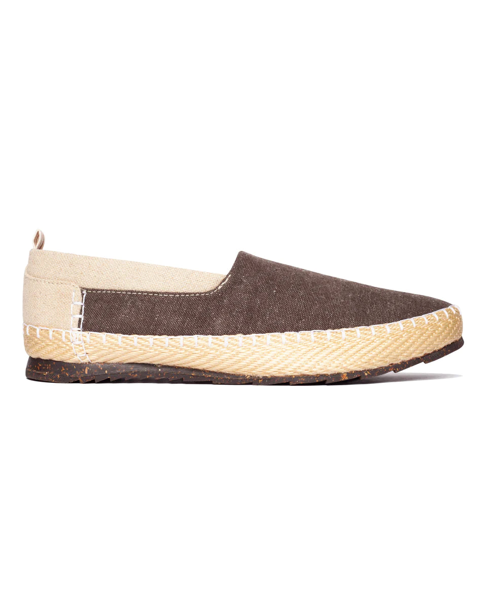 Men's Startonic Slip-On Organic Hemp Canvas Espadrille-Inspired Shoes Brown