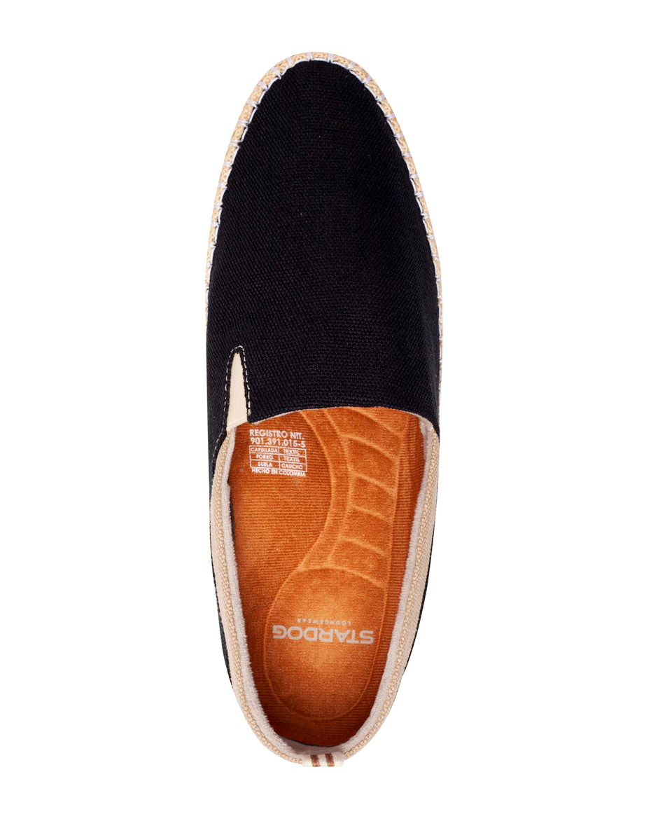 Men's Startonic Slip-On Organic Hemp Canvas Espadrille-Inspired Shoes Charcoal