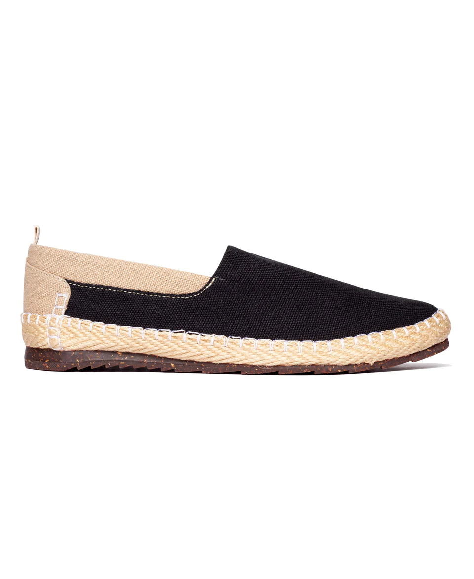 Men's Startonic Slip-On Organic Hemp Canvas Espadrille-Inspired Shoes Charcoal