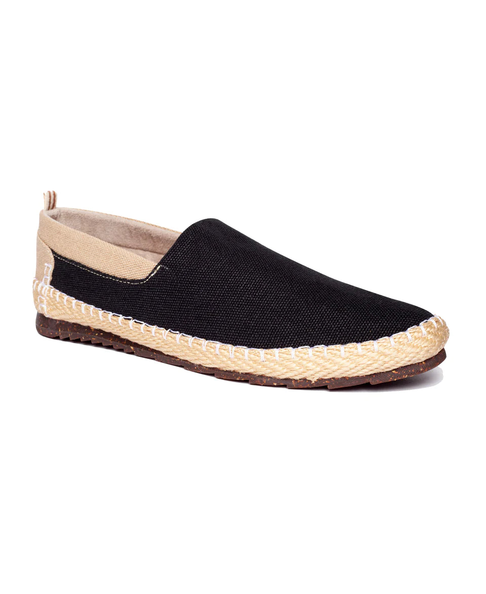 Men's Startonic Slip-On Organic Hemp Canvas Espadrille-Inspired Shoes Charcoal