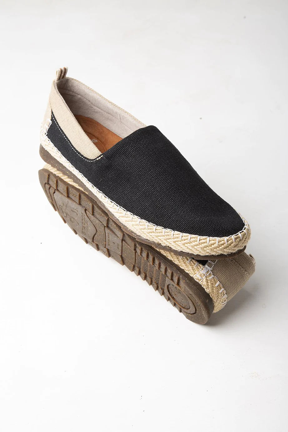 Men's Startonic Slip-On Organic Hemp Canvas Espadrille-Inspired Shoes Charcoal