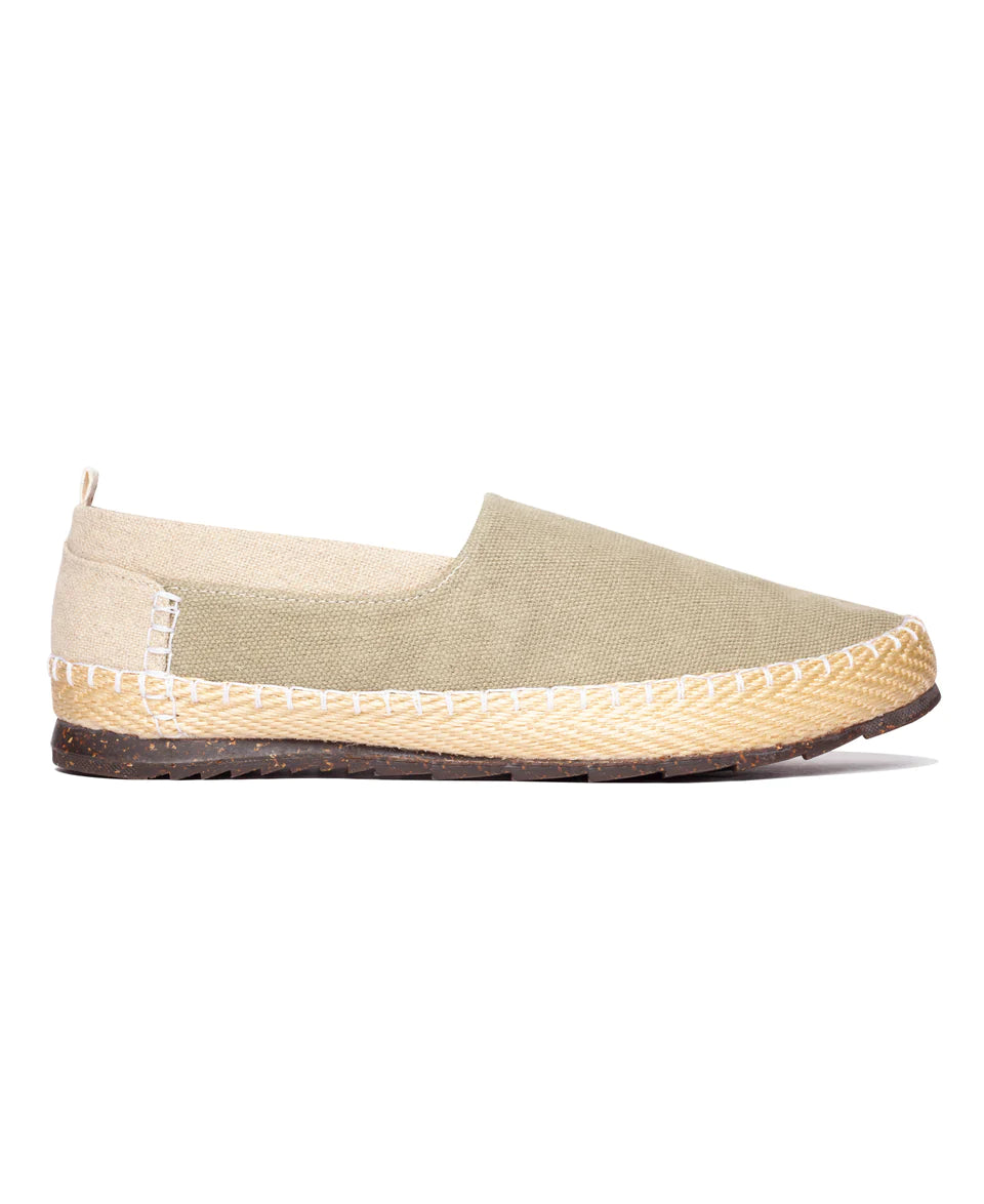 Men's Startonic Slip-On Organic Hemp Canvas Espadrille-Inspired Shoes Light Green