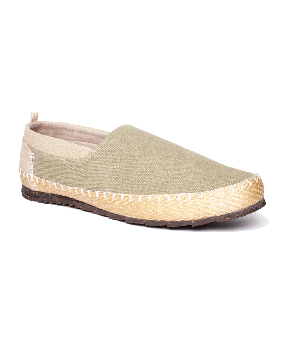 Men's Startonic Slip-On Organic Hemp Canvas Espadrille-Inspired Shoes Light Green