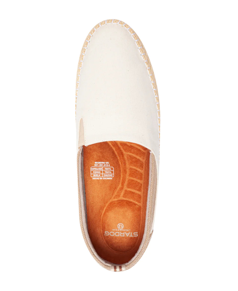 Men's Startonic Slip-On Organic Hemp Canvas Espadrille-Inspired Shoes White