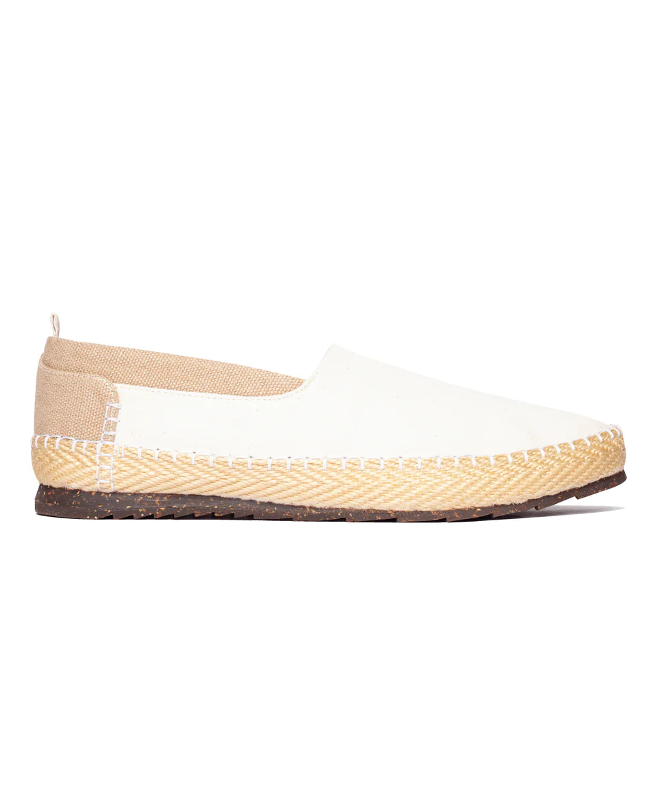 Men's Startonic Slip-On Organic Hemp Canvas Espadrille-Inspired Shoes White