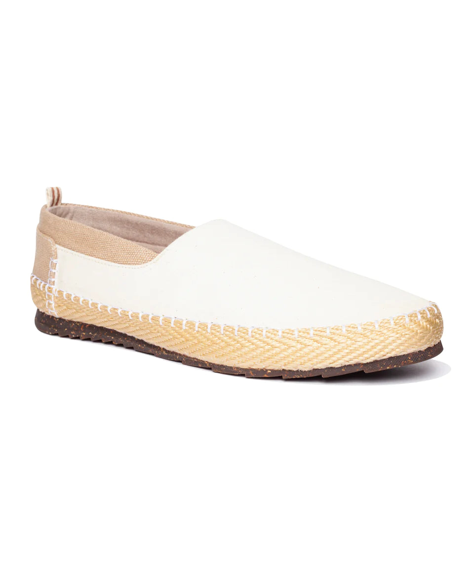 Men's Startonic Slip-On Organic Hemp Canvas Espadrille-Inspired Shoes White